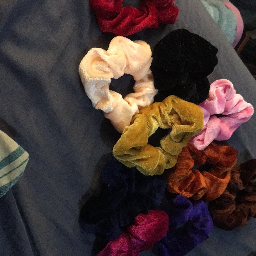 Velvet scrunchies never before worn